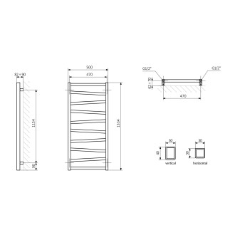 ZIG otopné těleso 500x1334 mm, antracit ZG513A
