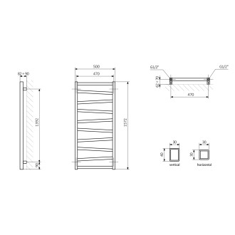 ZIG otopné těleso 500x1572 mm, antracit ZG516A