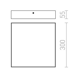 RISA stropní LED svítidlo 30W, 300x55x300mm, 230V, černá LS030C
