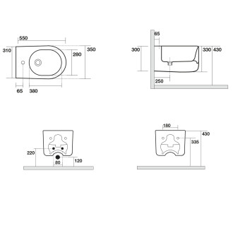 NOLITA bidet závěsný 35x55cm, bílá 532501