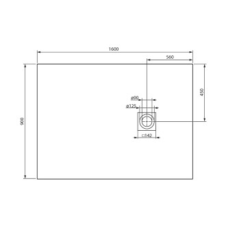 MITIA sprchová vanička z litého mramoru, obdélník 160x90cm, bílá PMB16090