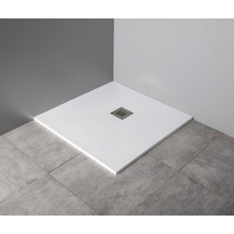 MITIA sprchová vanička z litého mramoru, obdélník 160x90cm, bílá PMB16090
