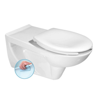 HANDICAP závěsná WC mísa prodloužená 37,5x73cm, Rimless, bílá K670-002