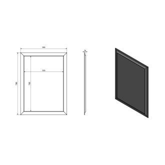 VALERIA zrcadlo v dřevěném rámu 580x780mm, platina NL393