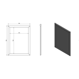 ESTA zrcadlo v dřevěném rámu 580x780mm, stříbrná s proužkem NL395