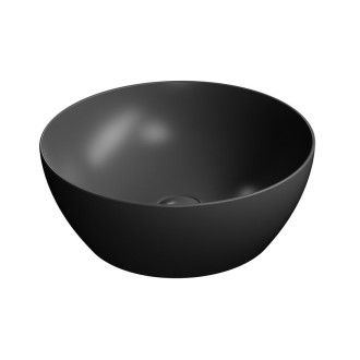 PURA keramické umyvadlo na desku, průměr 42cm, černá mat 885126