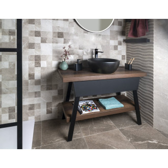 PURA keramické umyvadlo na desku, průměr 42cm, černá mat 885126