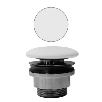 GSI umyvadlová výpust 5/4“, neuzavíratelná, keramická zátka, 5-65mm, bílá mat PVC09