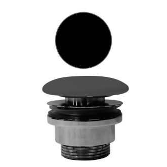 GSI umyvadlová výpust 5/4“, neuzavíratelná, keramická zátka, 5-65mm, černá mat PVC26