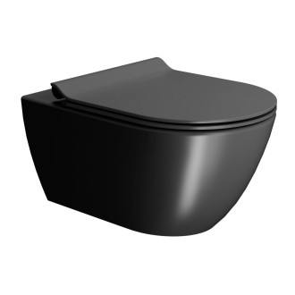 PURA závěsná WC mísa, Swirlflush, 36x55cm, černá dual-mat 881526