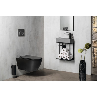 PURA závěsná WC mísa, Swirlflush, 36x55cm, černá dual-mat 881526