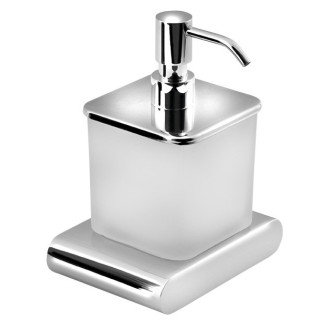 FLORI dávkovač mýdla, 300 ml, mléčné sklo, chrom RF019