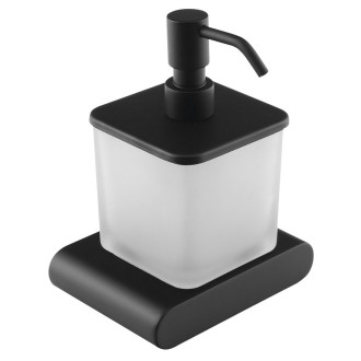 FLORI dávkovač mýdla, 300 ml, mléčné sklo, černá mat RF019/15