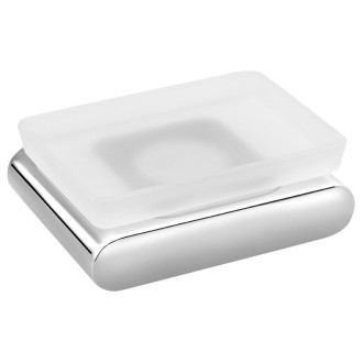 FLORI mýdlenka, mléčné sklo, chrom RF002