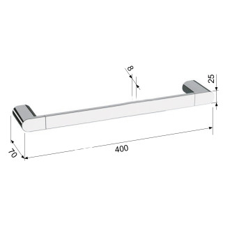 FLORI držák ručníků 400x70mm, černá mat RF010/15
