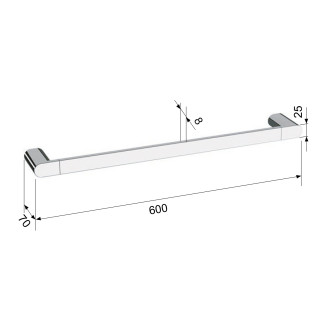 FLORI držák ručníků 600x70mm, černá mat RF009/15