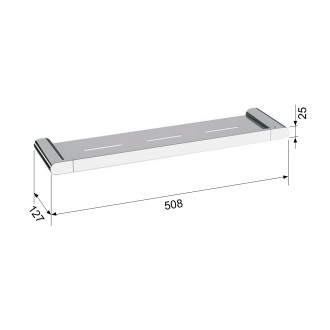 FLORI polička 508x25x127mm, černá mat RF016/15