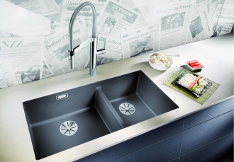 Blanco SUBLINE 480/320-U dřez pod desku černá granit 525 993