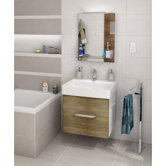 MEDIENA umyvadlová skříňka 57x50,7x48,5cm, bílá mat/dub graphite MD061