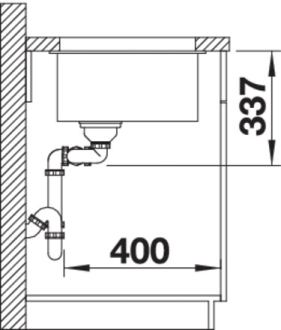 Blanco SUBLINE 480/320-U dřez pod desku černá granit 525 993