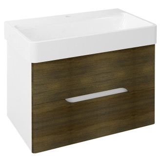 MEDIENA umyvadlová skříňka 77x50,5x49cm, bílá mat/dub graphite MD081