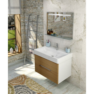 MEDIENA umyvadlová skříňka 77x50,5x49cm, bílá mat/dub natural MD082