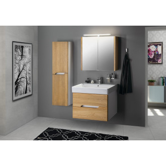 MEDIENA umyvadlová skříňka 77x50,5x49cm, bílá mat/dub natural MD082