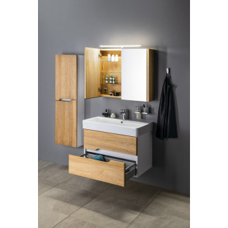 MEDIENA umyvadlová skříňka 77x50,5x49cm, bílá mat/dub natural MD082