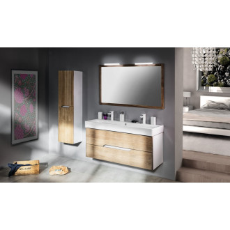 MEDIENA umyvadlová skříňka 117x50,5x48,5cm, bílá mat/dub graphite MD121