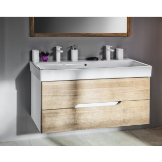 MEDIENA umyvadlová skříňka 117x50,5x48,5cm, bílá mat/dub graphite MD121