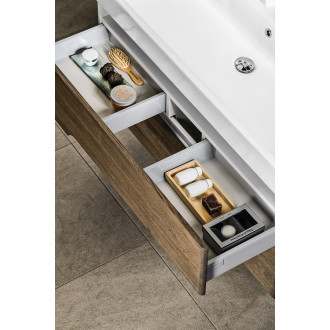 MEDIENA umyvadlová skříňka 117x50,5x48,5cm, bílá mat/dub graphite MD121