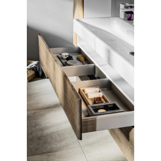 MEDIENA umyvadlová skříňka 117x50,5x48,5cm, bílá mat/dub graphite MD121