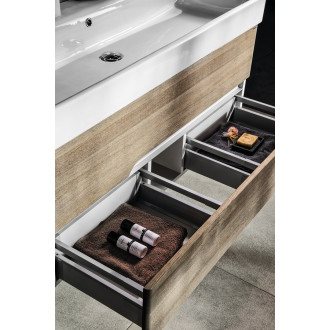 MEDIENA umyvadlová skříňka 117x50,5x48,5cm, bílá mat/dub graphite MD121