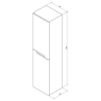 MEDIENA skříňka vysoká 35x140x30cm, 2x dvířka, levá/pravá, bílá mat/bílá mat MD350