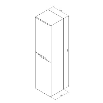 MEDIENA skříňka vysoká 35x140x30cm, 2x dvířka, levá/pravá, bílá mat/dub natural MD352