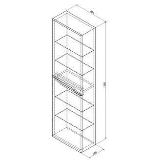 MEDIENA skříňka vysoká 40x140x20cm, 2x dvířka, levá/pravá, bílá mat/bílá mat MD450