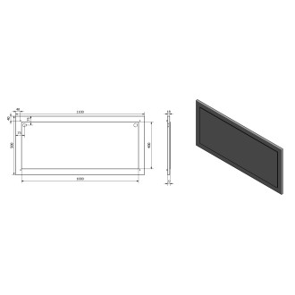 TREOS zrcadlo v rámu 1100x500mm, bílá mat TS100-3131