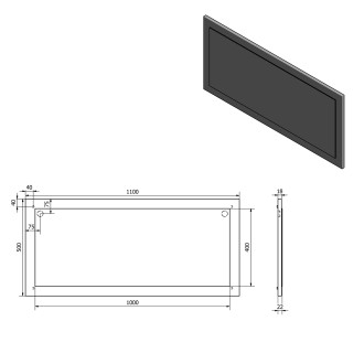 TREOS zrcadlo v rámu 1100x500mm, dub Polar TS100-1010