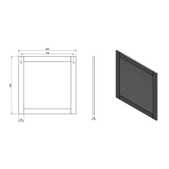 FAVOLO zrcadlo v rámu 80x80cm, bílá mat FV080