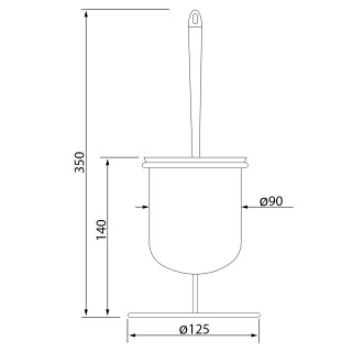 SIMPLE LINE WC štětka na postavení, chrom GA1304