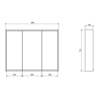 BATU galerka 80x71x15cm, 2x LED osvětlení, bílá 1141131