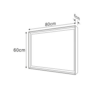 SORT zrcadlo s LED osvětlením 60x80cm, černá mat ST080