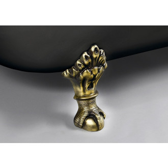 REGATA volně stojící vana 175x85x61cm, nohy bronz, černá/bílá 10271
