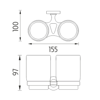 Nimco Držák kartáčků dvojitý ME 8058DC-26