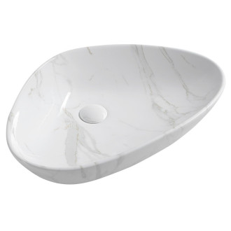 DALMA keramické umyvadlo na desku, 58,5x39 cm, carrara MM217