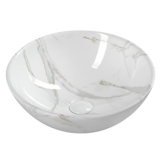 DALMA keramické umyvadlo na desku, ? 42 cm, carrara MM117