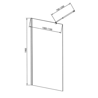 WALK-IN zástěna jednodílná k instalaci na zeď, 1100x1900 mm, sklo čiré WI111