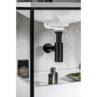 Umyvadlový sifon 5/4", odpad 32mm, kulatý, černá mat SI515