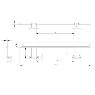 MIRAKA LED svítidlo 9W, 230V, 600x35x120mm, akryl, chrom MR600