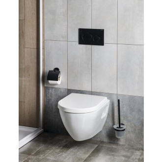 SAMBA WC štětka závěsná, mléčné sklo, černá mat SB208